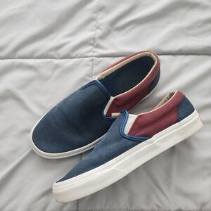 Vans Blue and Red Canvas Flats